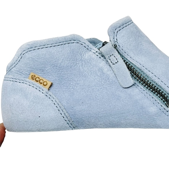 Ecco Soft 7 women's nubuck leather dusty blue side zip booties size 5/EU 36 - Picture 6 of 13